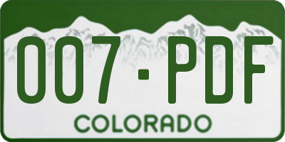 CO license plate 007PDF