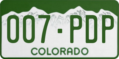 CO license plate 007PDP