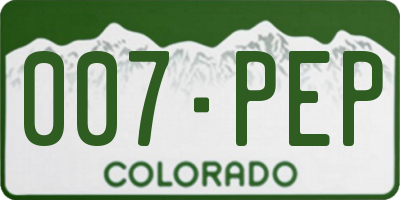 CO license plate 007PEP