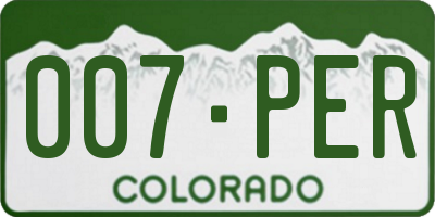 CO license plate 007PER
