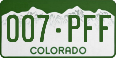 CO license plate 007PFF