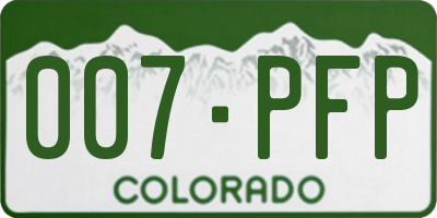 CO license plate 007PFP