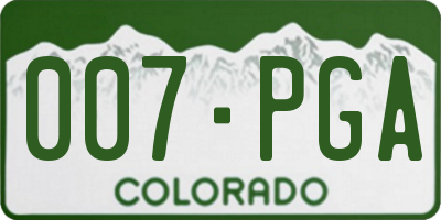CO license plate 007PGA