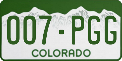 CO license plate 007PGG
