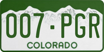 CO license plate 007PGR