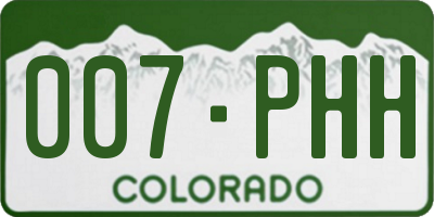 CO license plate 007PHH