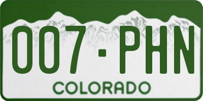 CO license plate 007PHN