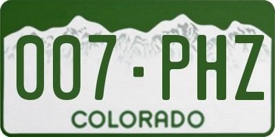 CO license plate 007PHZ