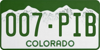 CO license plate 007PIB
