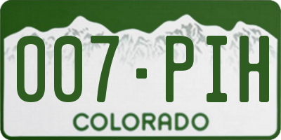 CO license plate 007PIH