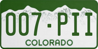 CO license plate 007PII