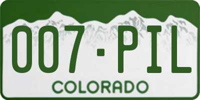 CO license plate 007PIL