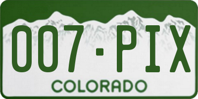 CO license plate 007PIX
