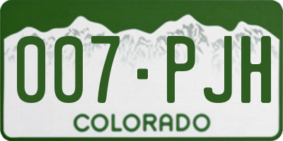 CO license plate 007PJH