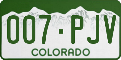 CO license plate 007PJV