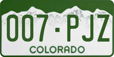 CO license plate 007PJZ