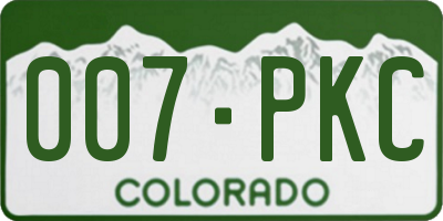 CO license plate 007PKC