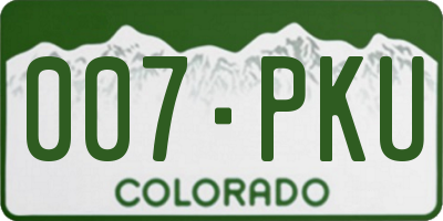 CO license plate 007PKU