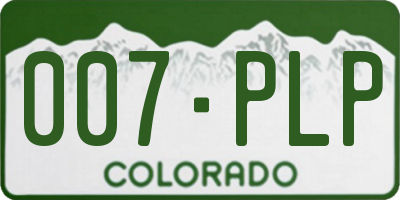 CO license plate 007PLP
