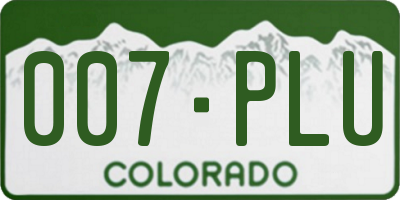 CO license plate 007PLU