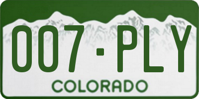 CO license plate 007PLY