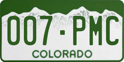 CO license plate 007PMC