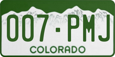 CO license plate 007PMJ