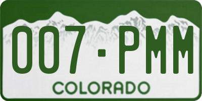 CO license plate 007PMM