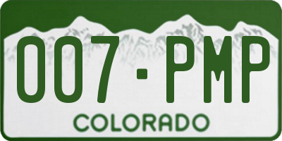 CO license plate 007PMP