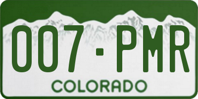 CO license plate 007PMR