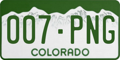 CO license plate 007PNG