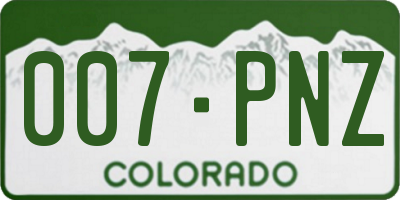 CO license plate 007PNZ
