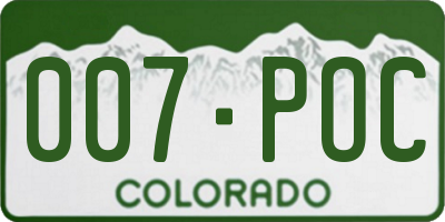 CO license plate 007POC