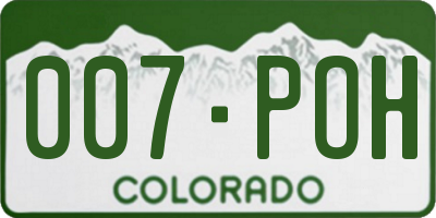 CO license plate 007POH