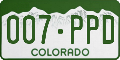 CO license plate 007PPD