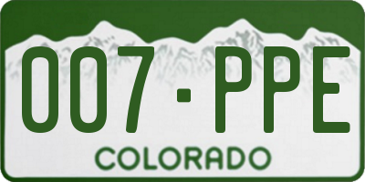 CO license plate 007PPE