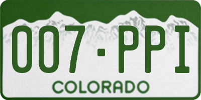 CO license plate 007PPI