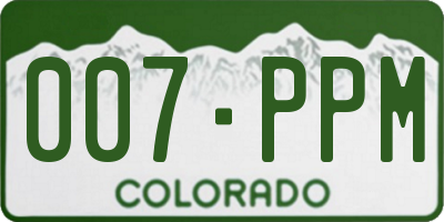 CO license plate 007PPM