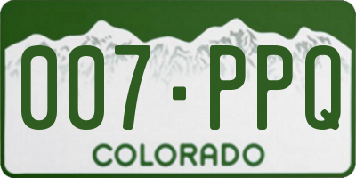 CO license plate 007PPQ