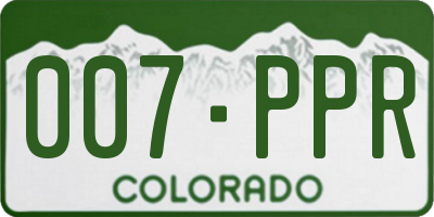 CO license plate 007PPR