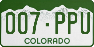 CO license plate 007PPU