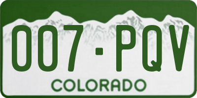 CO license plate 007PQV