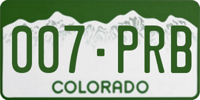 CO license plate 007PRB