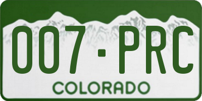 CO license plate 007PRC