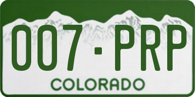 CO license plate 007PRP
