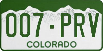 CO license plate 007PRV