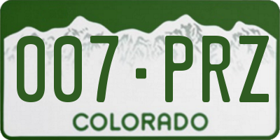 CO license plate 007PRZ