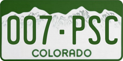CO license plate 007PSC