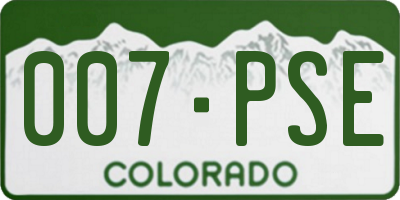 CO license plate 007PSE