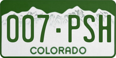 CO license plate 007PSH